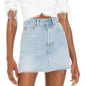 AGOLDE light wash denim skirt